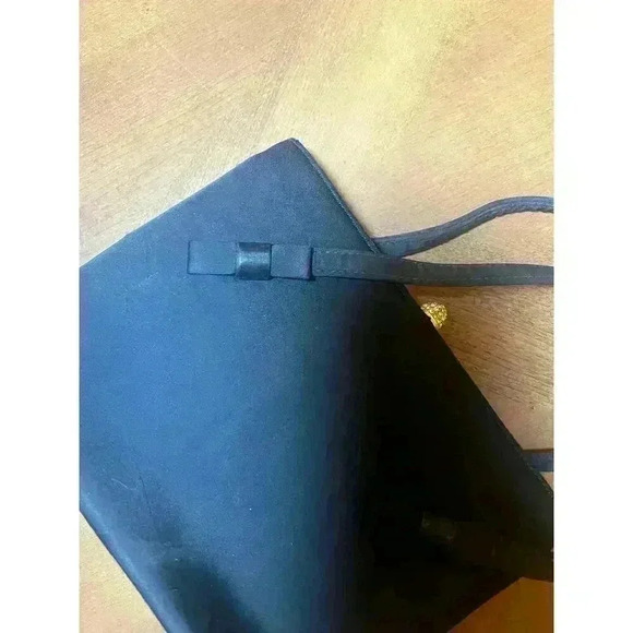 Vintage After five handbag black top clasp with cute bow details - Picture 8 of 9